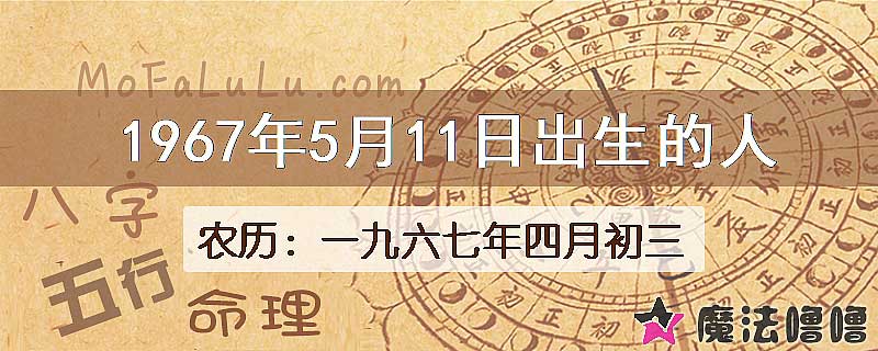 1967年5月11日出生的八字怎么样？