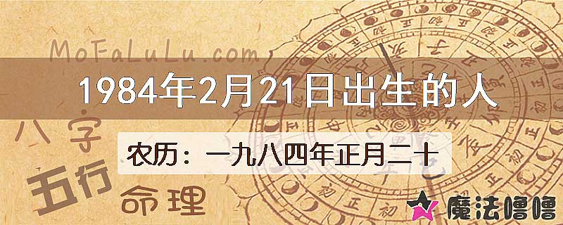 1984年2月21日出生的八字怎么样？
