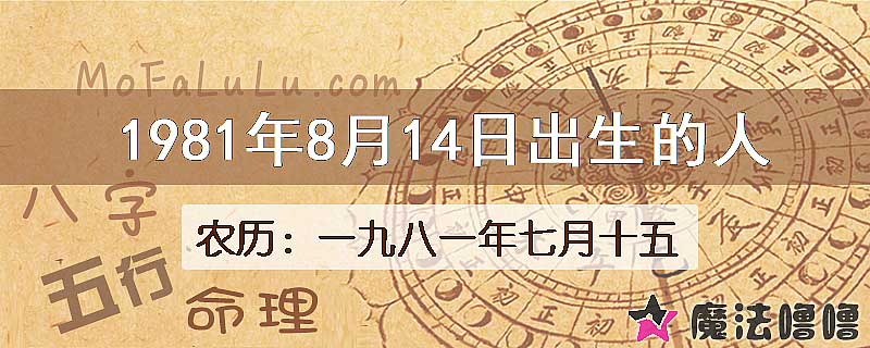 1981年8月14日出生的八字怎么样？