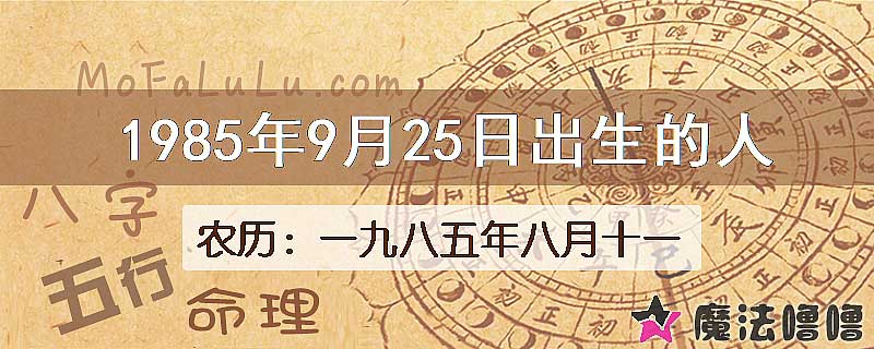 1985年9月25日出生的人