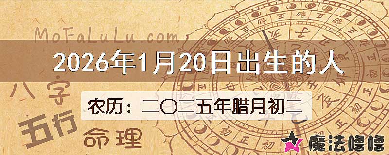 2026年1月20日出生的八字怎么样？