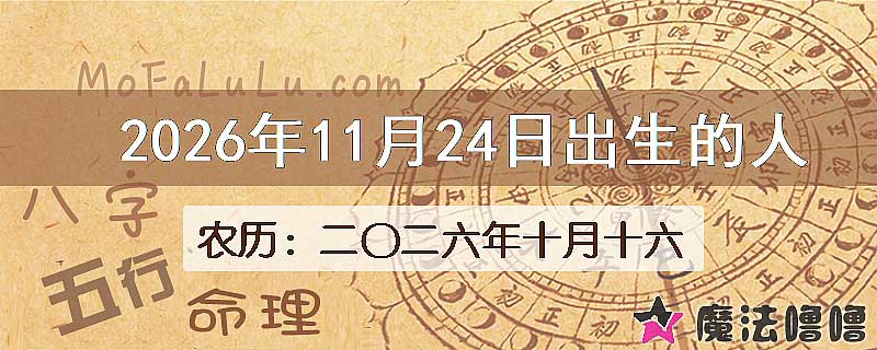 2026年11月24日出生的八字怎么样？