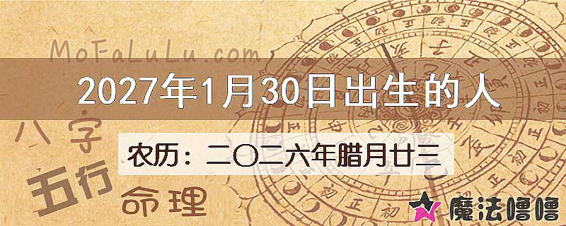 2027年1月30日出生的八字怎么样？