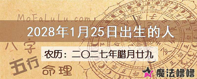 2028年1月25日出生的八字怎么样？