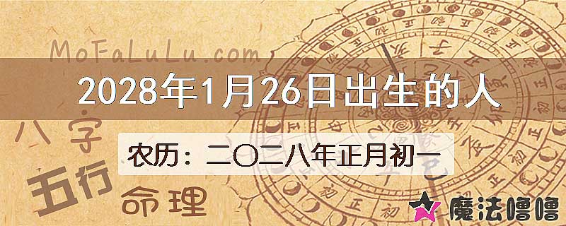 2028年1月26日出生的八字怎么样？