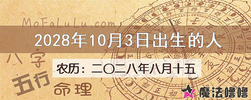 2028年10月3日出生的八字怎么样？
