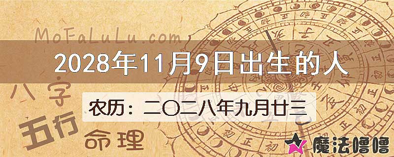 2028年11月9日出生的八字怎么样？