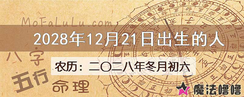 2028年12月21日出生的八字怎么样？