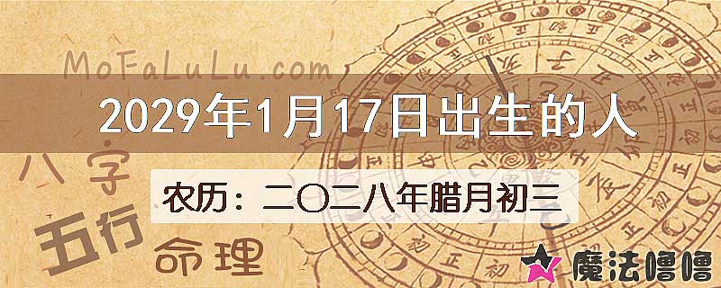2029年1月17日出生的八字怎么样？