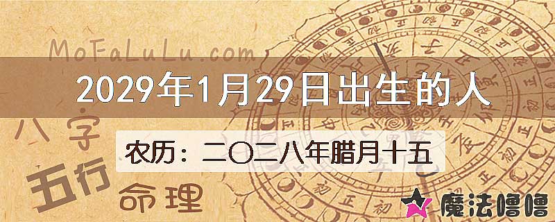 2029年1月29日出生的八字怎么样？