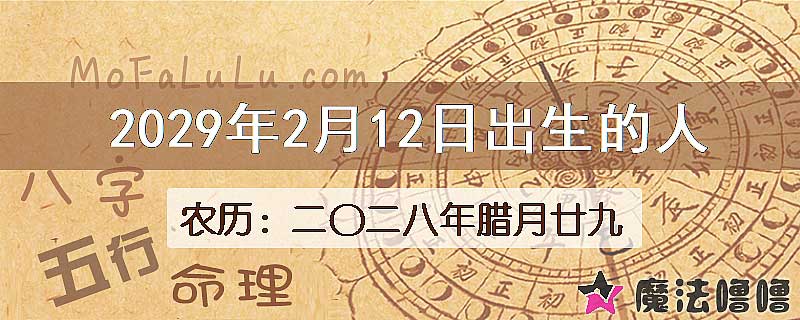 2029年2月12日出生的八字怎么样？