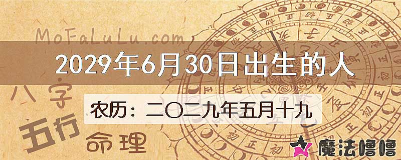 2029年6月30日出生的八字怎么样？