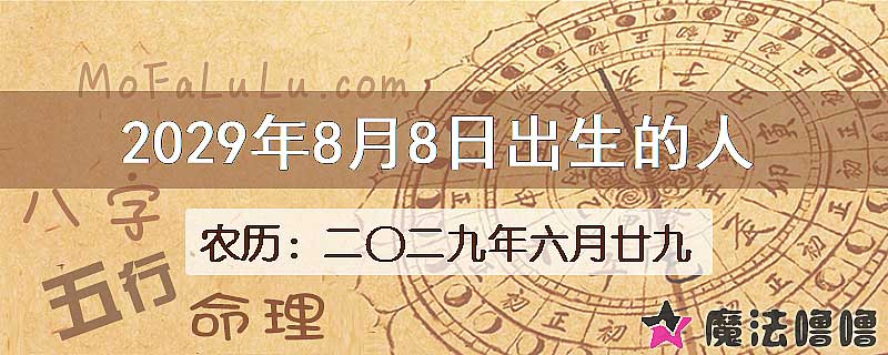 2029年8月8日出生的八字怎么样？