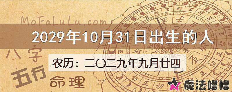 2029年10月31日出生的八字怎么样？