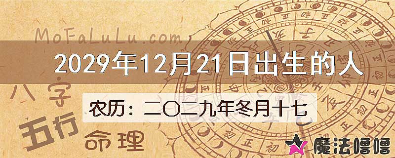 2029年12月21日出生的八字怎么样？