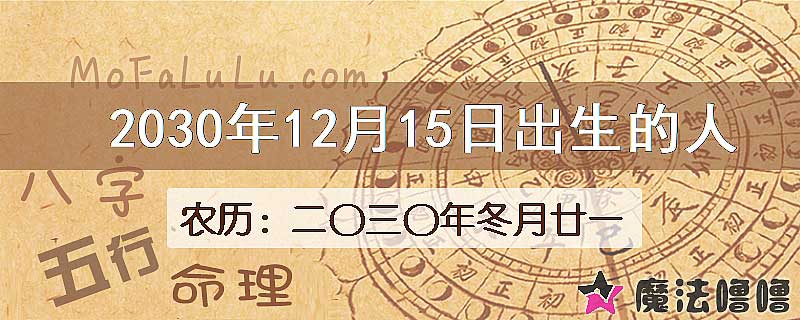 2030年12月15日出生的八字怎么样？