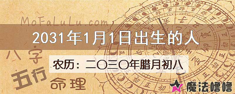 2031年1月1日出生的八字怎么样？