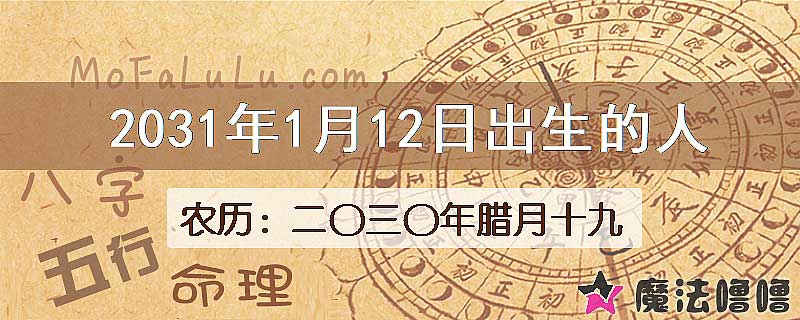 2031年1月12日出生的八字怎么样？