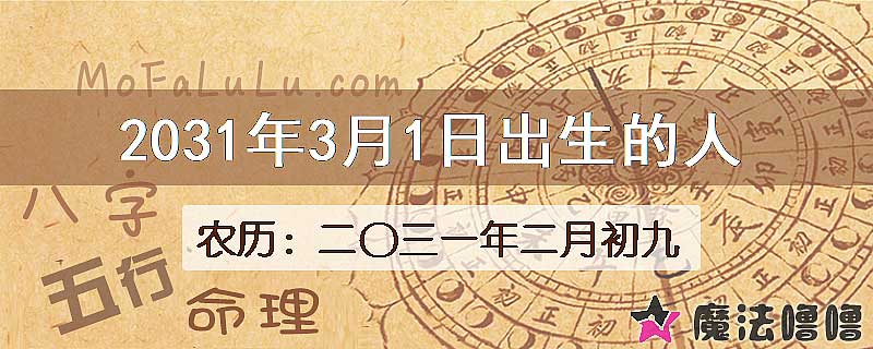 2031年3月1日出生的八字怎么样？