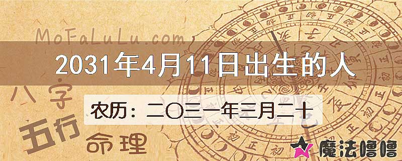 2031年4月11日出生的八字怎么样？