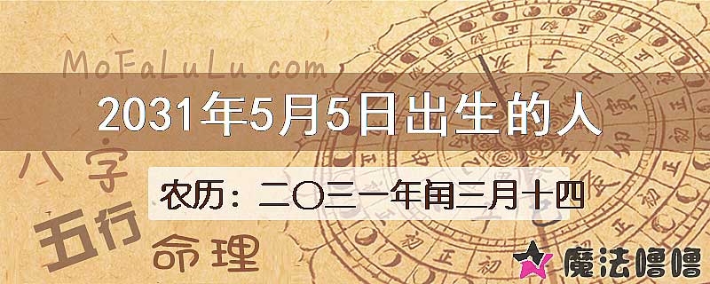 2031年5月5日出生的八字怎么样？