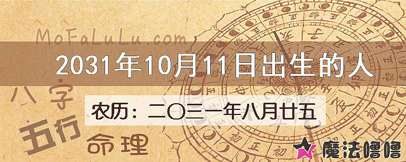 2031年10月11日出生的八字怎么样？