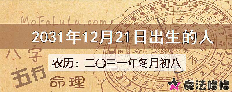 2031年12月21日出生的八字怎么样？