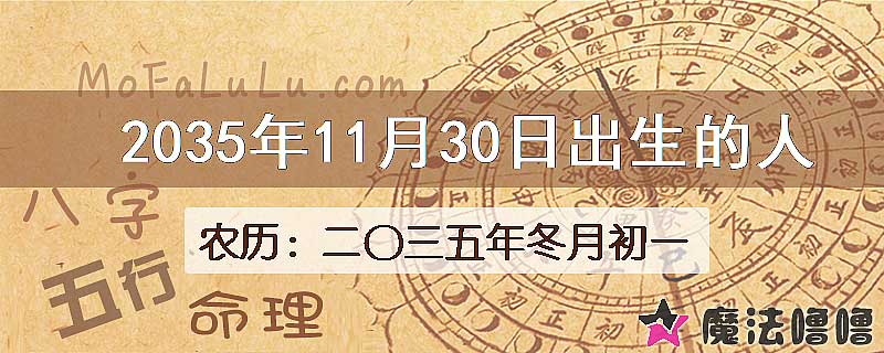 2035年11月30日出生的八字怎么样？