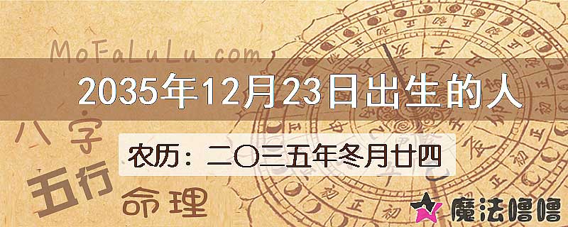 2035年12月23日出生的八字怎么样？