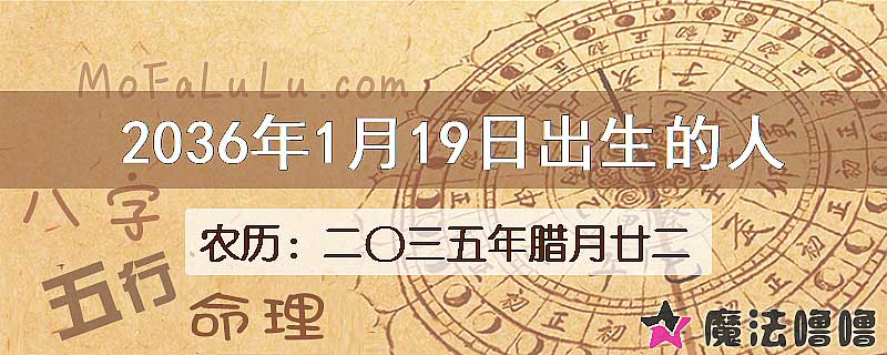 2036年1月19日出生的八字怎么样？