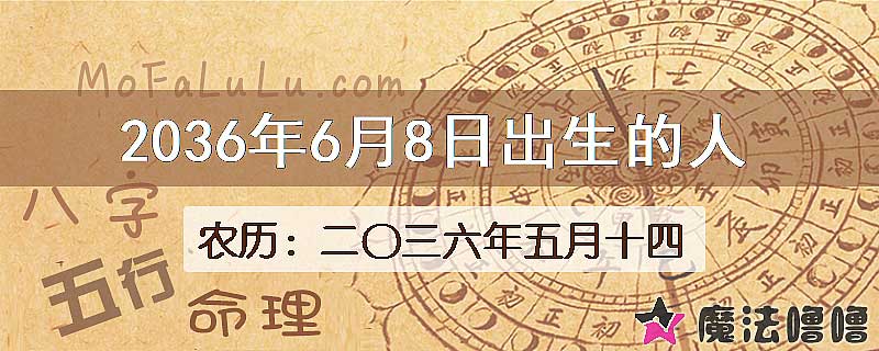 2036年6月8日出生的八字怎么样？