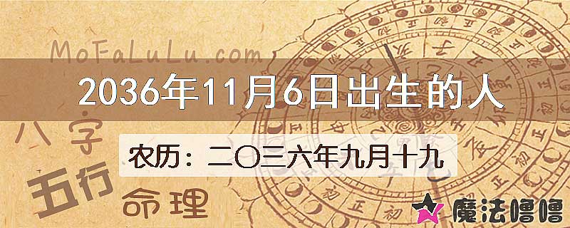 2036年11月6日出生的八字怎么样？