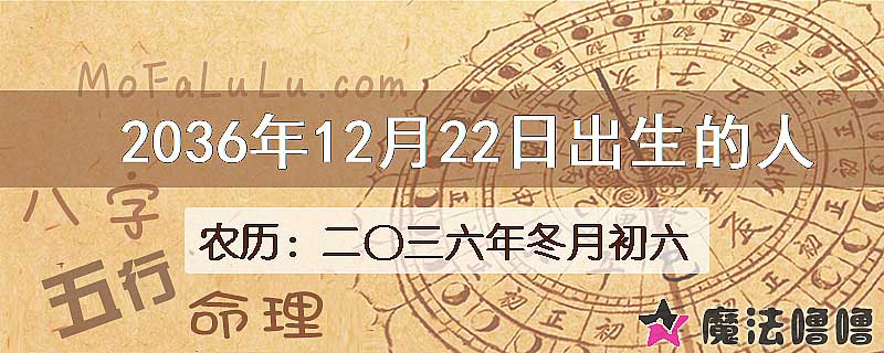 2036年12月22日出生的八字怎么样？