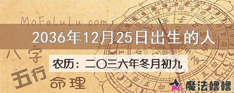 2036年12月25日出生的八字怎么样？