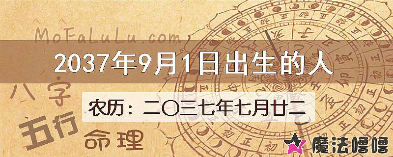 2037年9月1日出生的八字怎么样？