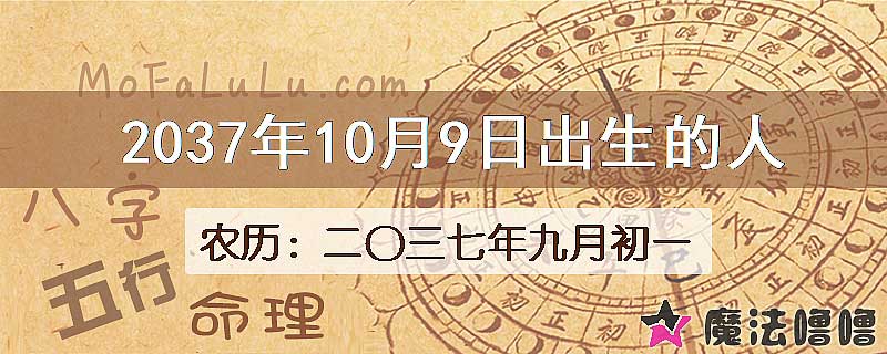 2037年10月9日出生的八字怎么样？