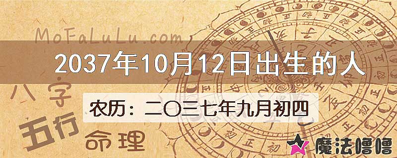 2037年10月12日出生的八字怎么样？