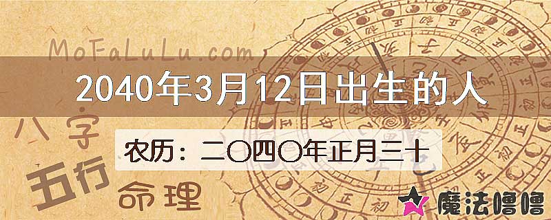 2040年3月12日出生的人
