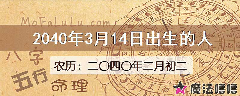 2040年3月14日出生的人