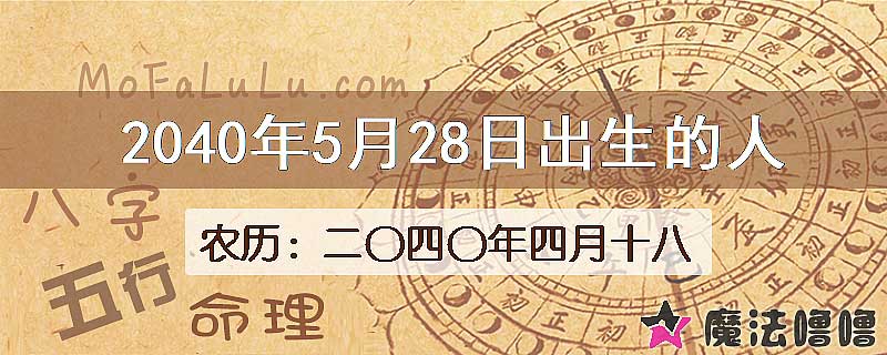 2040年5月28日出生的人