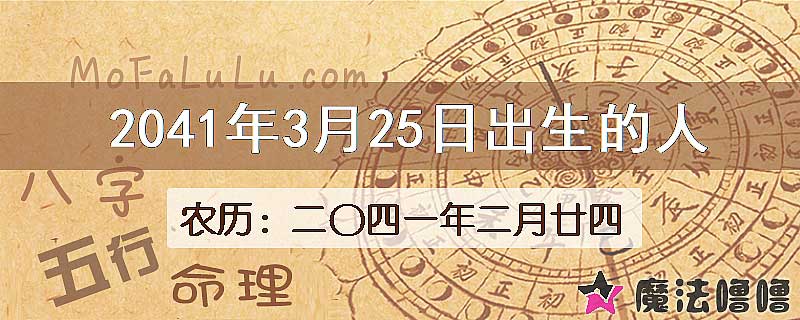 2041年3月25日出生的人