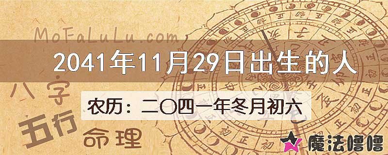 2041年11月29日出生的人