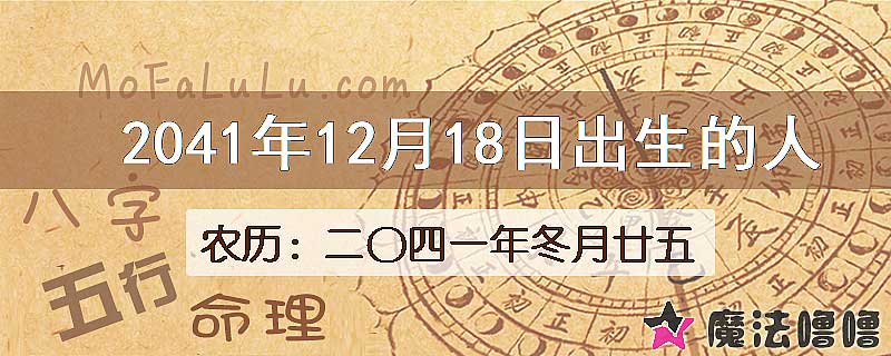 2041年12月18日出生的人