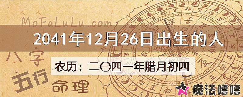 2041年12月26日出生的人