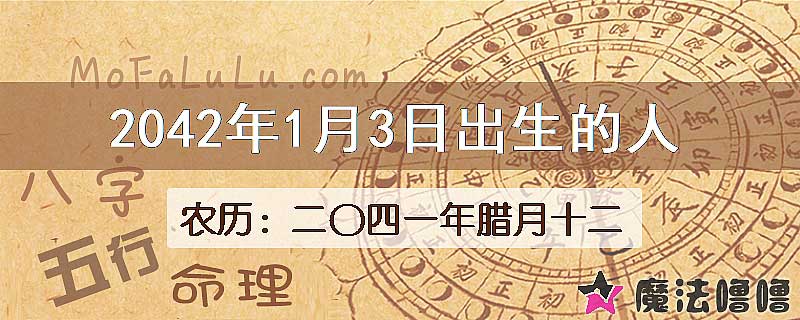 2042年1月3日出生的人