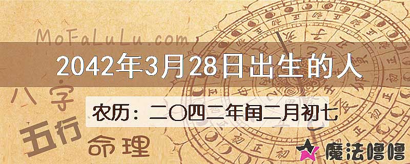 2042年3月28日出生的人
