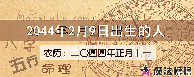 2044年2月9日出生的人
