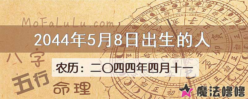 2044年5月8日出生的人