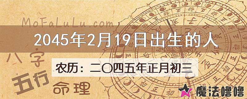 2045年2月19日出生的人