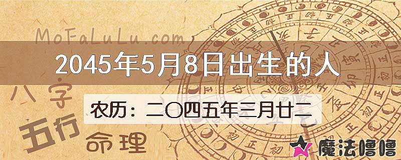 2045年5月8日出生的人